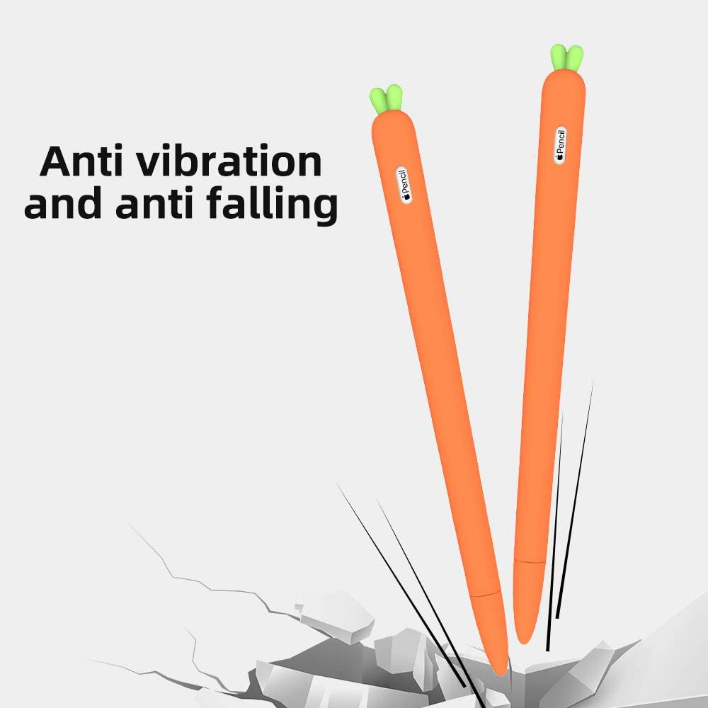 Love Mei for Apple Pencil Silicone Holder Sleeve for 2Nd Generation Protective Skin Cover Magnetic Case and Nib Cover Non-Slip Smooth Grip Cute Carrot Accessories for Ipad Pro  LOVE MEI   