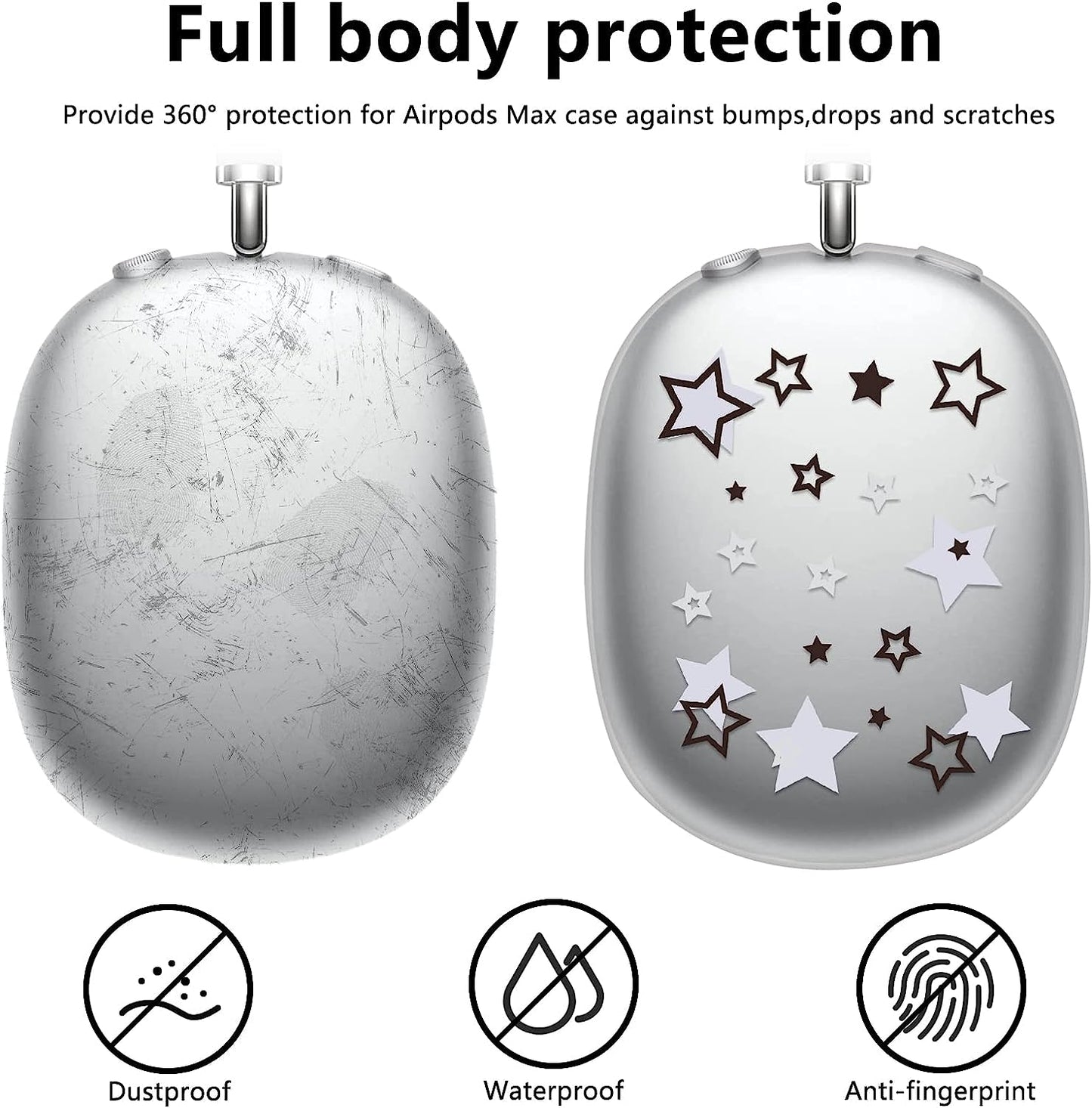 AIIEKZ Case Cover for Airpods Max, Painted Soft TPU Anti-Scratch Protective Ear Cups Case for Apple Airpods Max Headphones (Stars)  AIIEKZ   