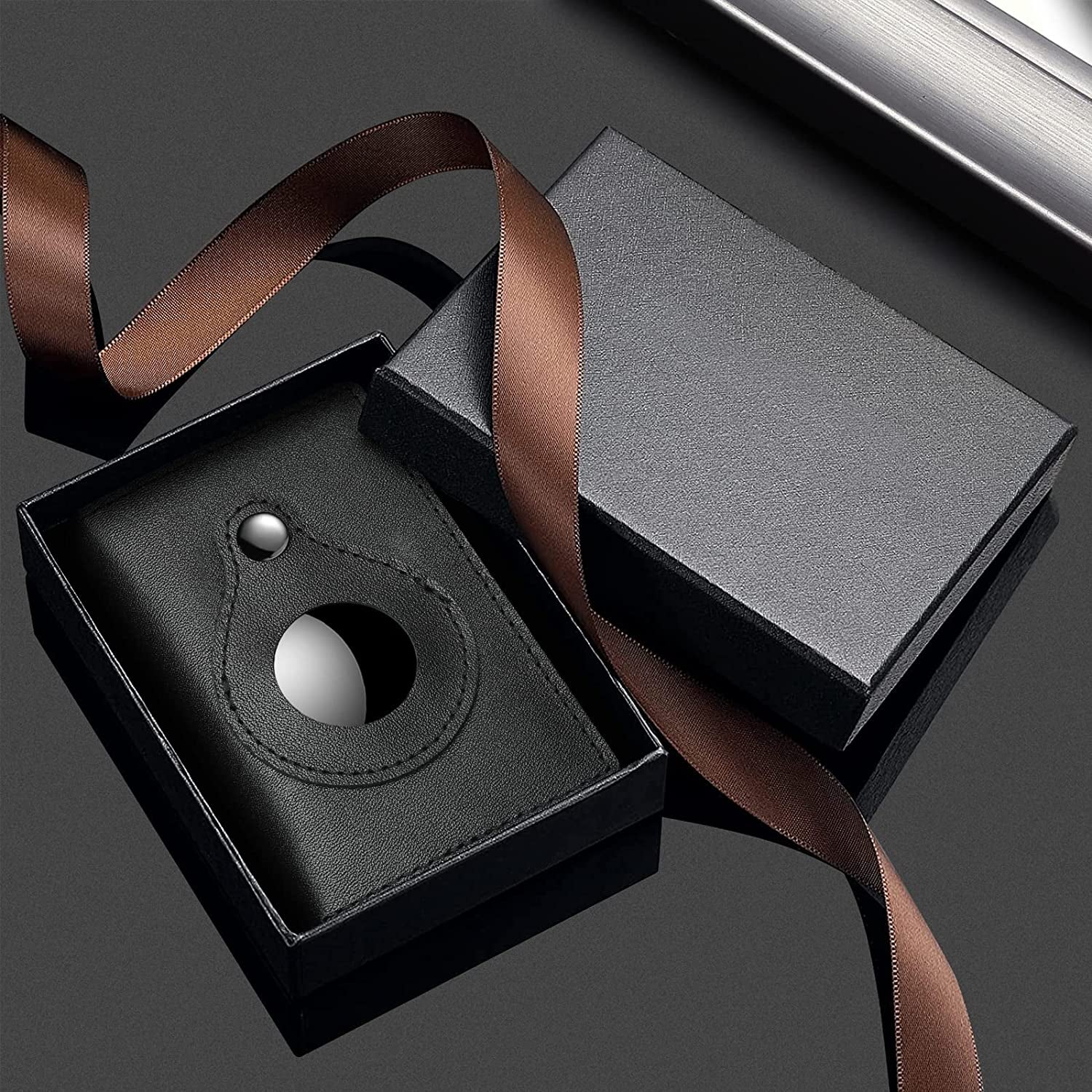 Credit Card Holder for Men, Premium Genuine Leather Credit Card Holder with Slim Wallet RFID Technology, Airtag Wallet for Men with Money Clip  Cloud pie   