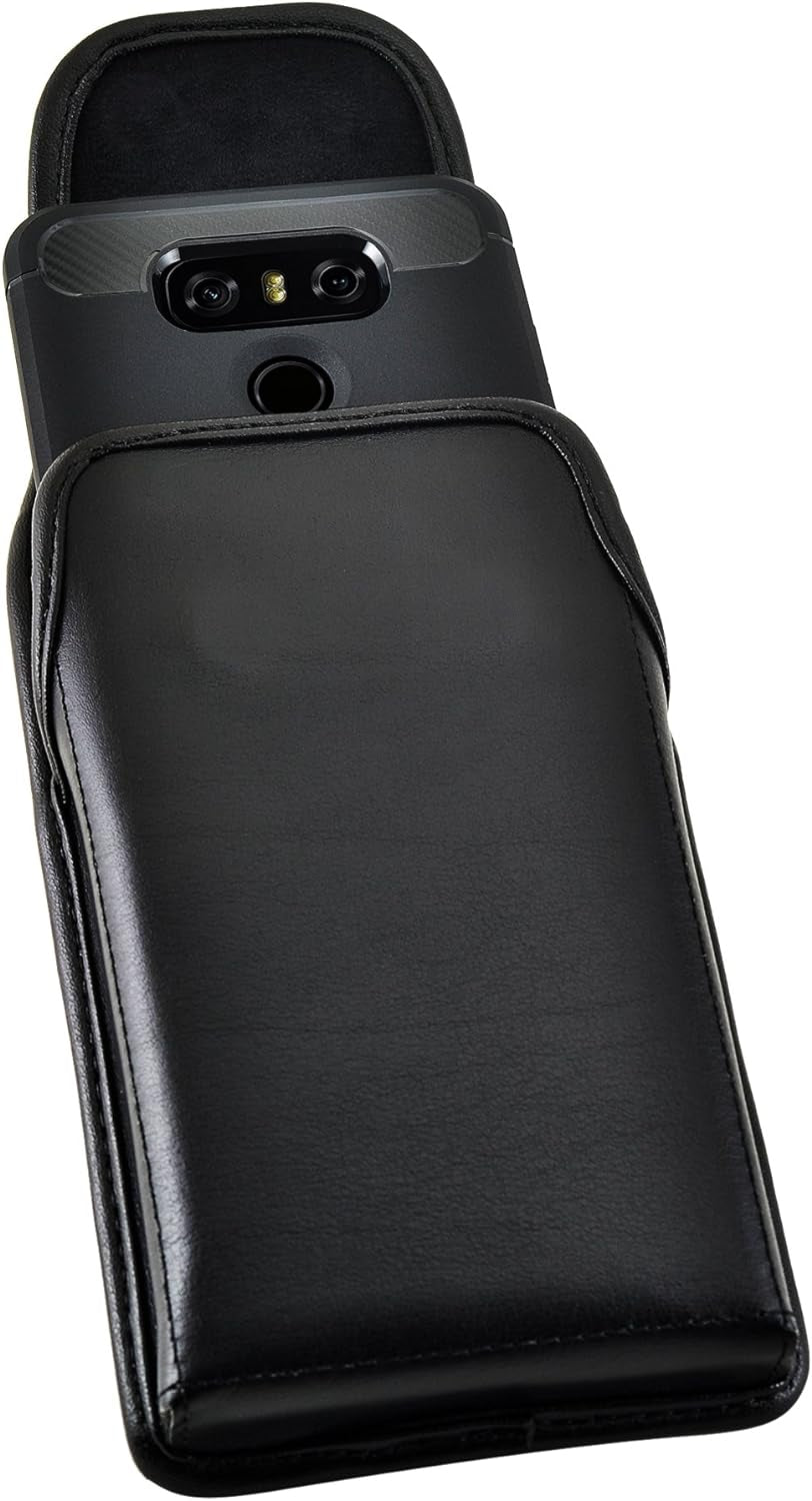 Turtleback Holster Made for LG G6 Black Vertical Belt Case Leather Pouch with Executive Belt Clip Made in USA  Turtleback   