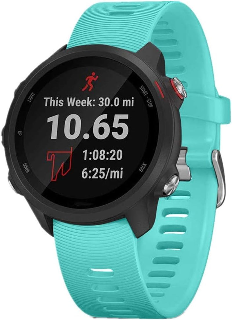 TECKMICO 8PCS Bands Compatible with Garmin Forerunner 245/645,20Mm Soft Silicone Replacement Bands for Garmin Forerunner 245/645 GPS Running Watch,No Tracker(8-Pack, Buckle Design)  TECKMICO   