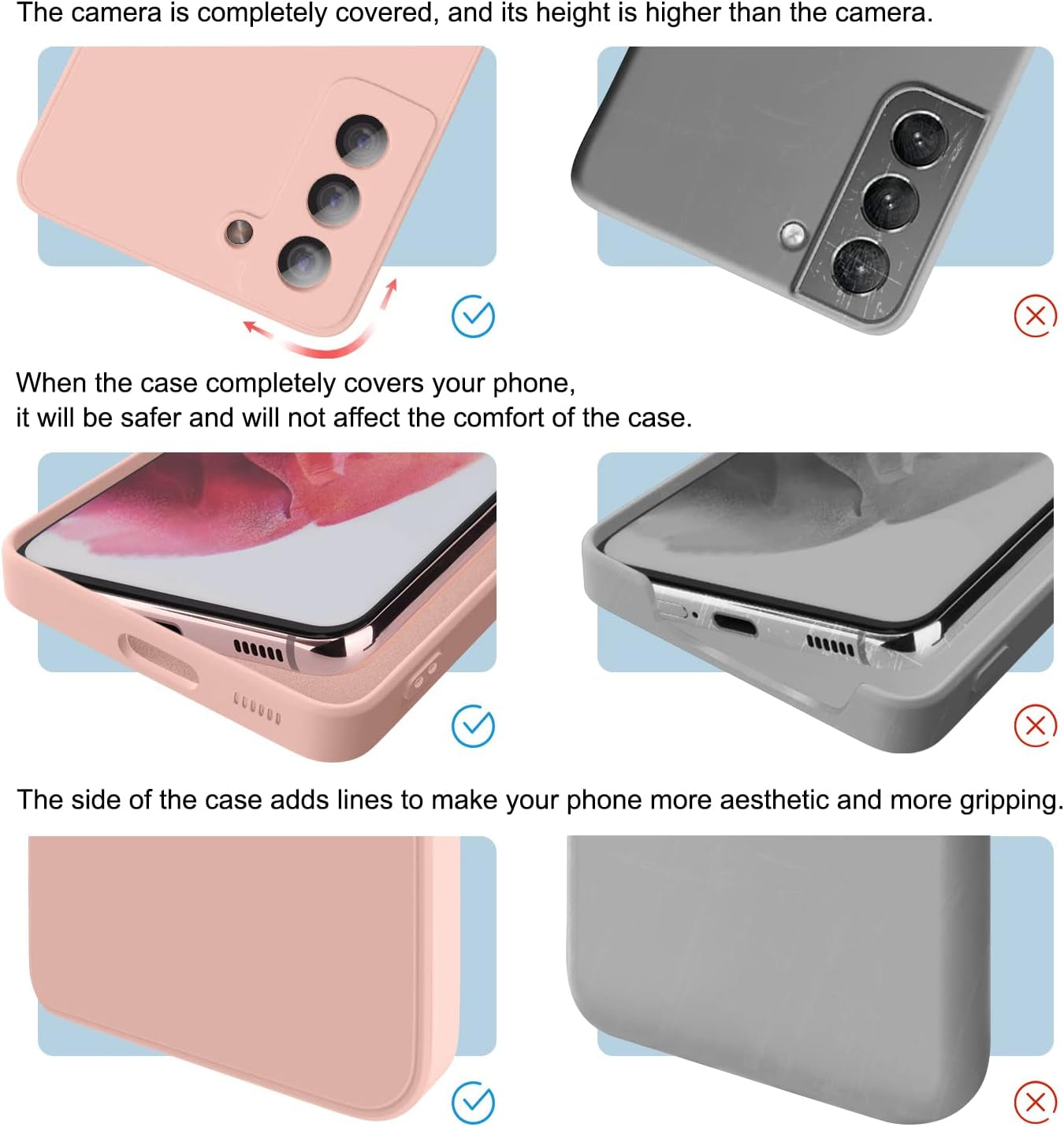 Vanjua [2 Pack] Cases for Samsung Galaxy S21 Case, Slim Full-Body Stylish Silicone Protective Cover for Galaxy S21 5G 6.2 Inch Phone Case (Pink+Violet)  Vanjua   