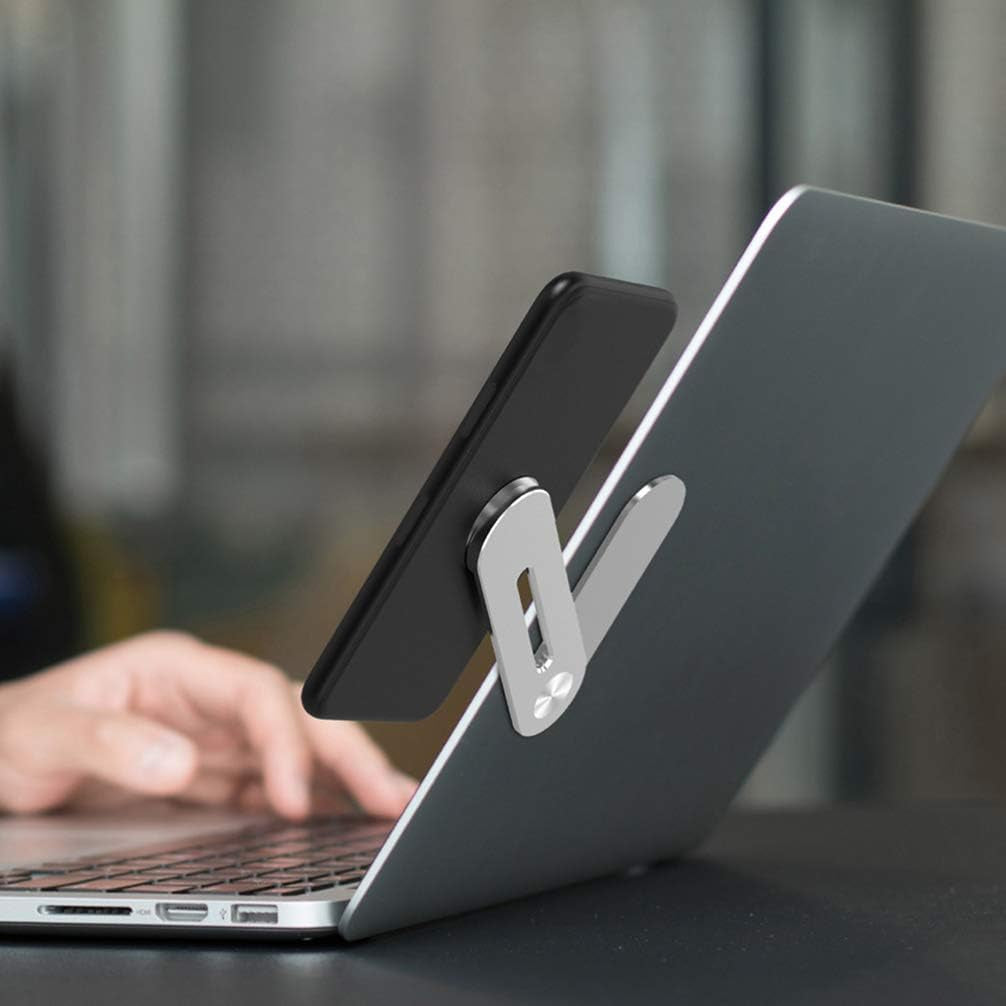 Hemobllo Laptop Stand Laptop Stands Laptop Side Mount Magnetic Laptop Phone Stand with Adjustable Cellphone Holder Computer Extension Bracket for Smartphones Laptop Stand Laptop Stands  Hemobllo   