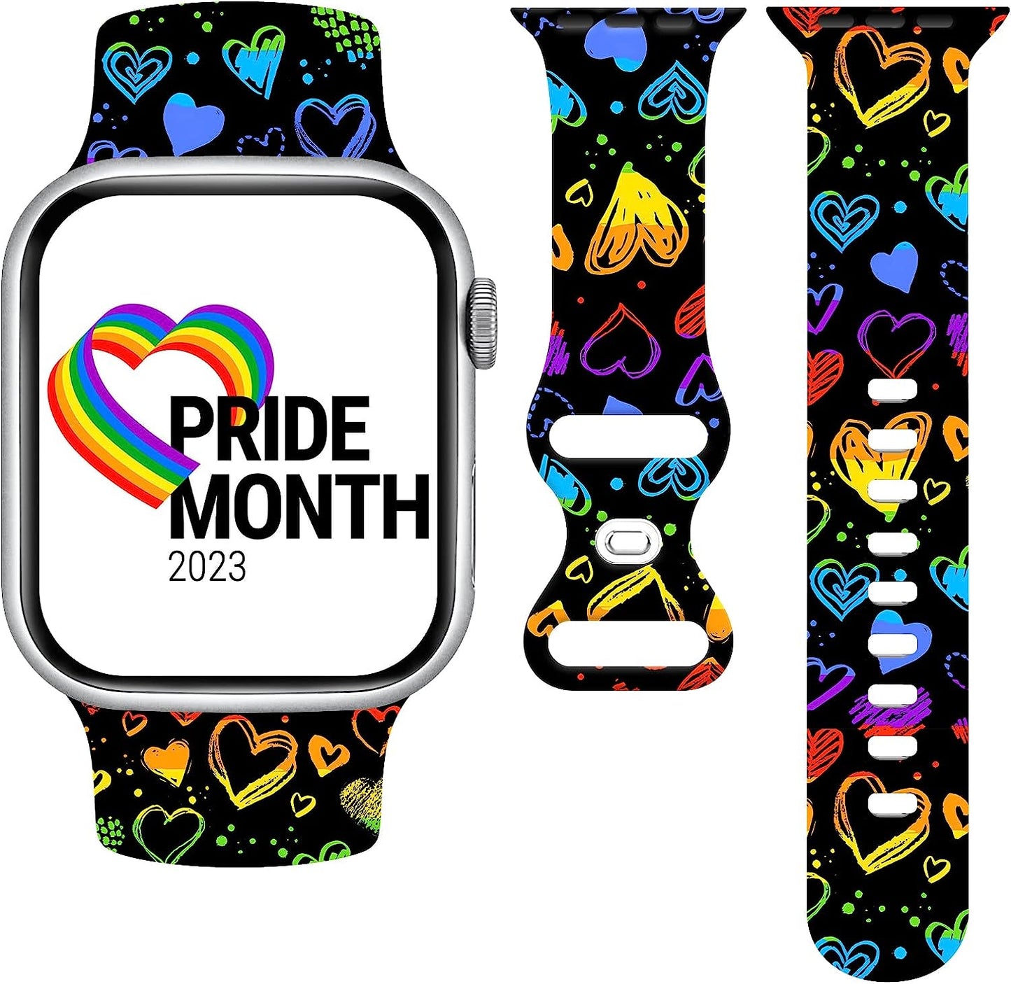 Summer Tropical Floral Watch Band Compatible with Apple Watch 38Mm 40Mm 41Mm 42Mm 44Mm 45Mm, Palm Tree Pattern Silicone Replacement Bands Wristbands Strap Compatible with All Iwatch Series  WANSENCE   