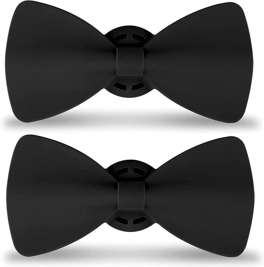 Winsee Airtag Case for Dog Collar 2 Pack, Bowtie Cute Pet Airtag Holder for Apple GPS Tracker, Soft Silicone Airtag Cover for Cat Puppy Small Medium Large and Extra-Large Dogs (L-XL, Black&Black)  WINSEE   