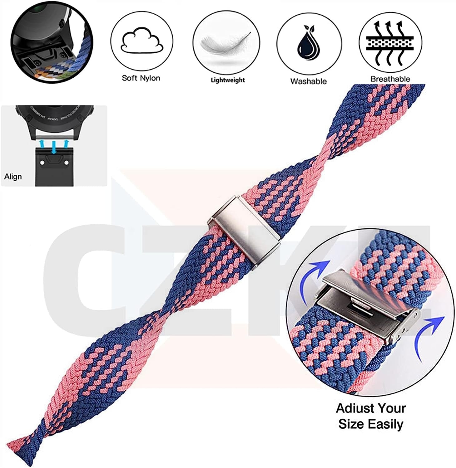 GQMYOK Braided Nylon Watchbands for Garmin Quickfit Watch Band 22Mm  GQMYOK   