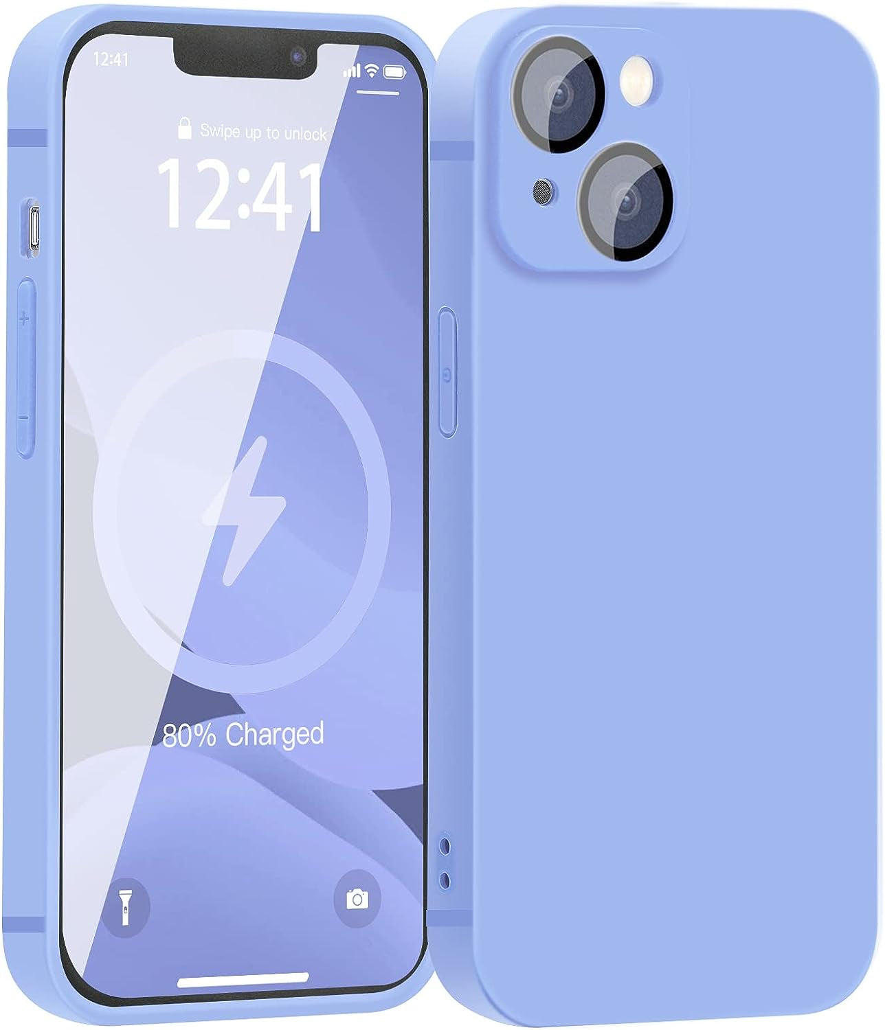 YZR Silicone Case Compatible with Iphone 13 Case (6.1 Inch 2021), with Camera Protection, Liquid Silicone Phone Case (Hawthorn Red)  YZR Lilac Purple  