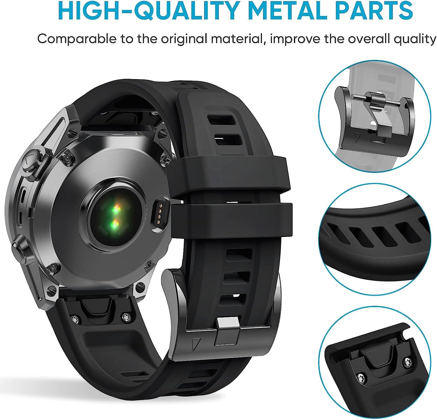 Lepmok 26Mm Band for Garmin Fenix7X/Fenix 7X Solar/Fenix 7X Sapphire Solar/Fenix 6X/Fenix 6X Pro/Fenix 6X Sapphire/Fenix 5X Puls/Fenix 5X Sapphire  lepmok   