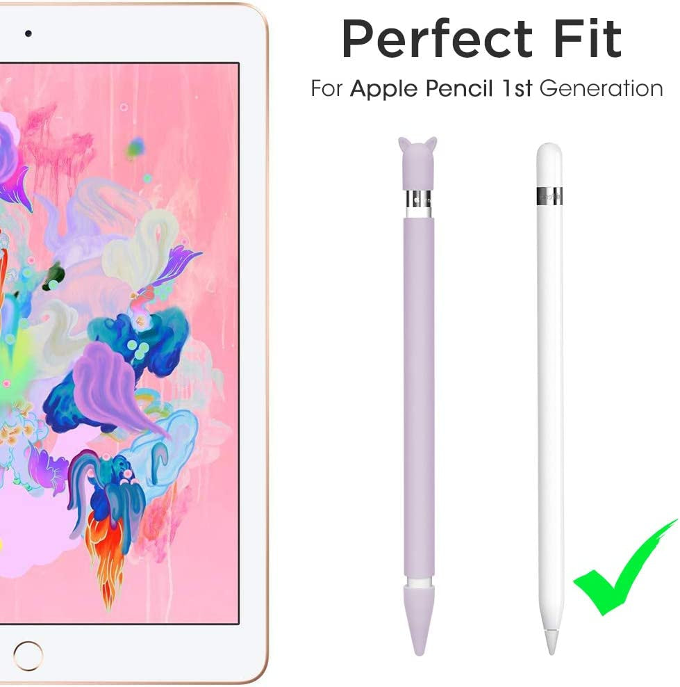 3 Pack Case for Apple Pencil 1St Generation Holder Sleeve Skin Cover Accessories for Ipad Pro 9.7/10.5/12.9,Silicone Cute Grip with Charging Cap Holders and 3 Protective Nib Covers-Black,Pink,Purple  Mgrach   