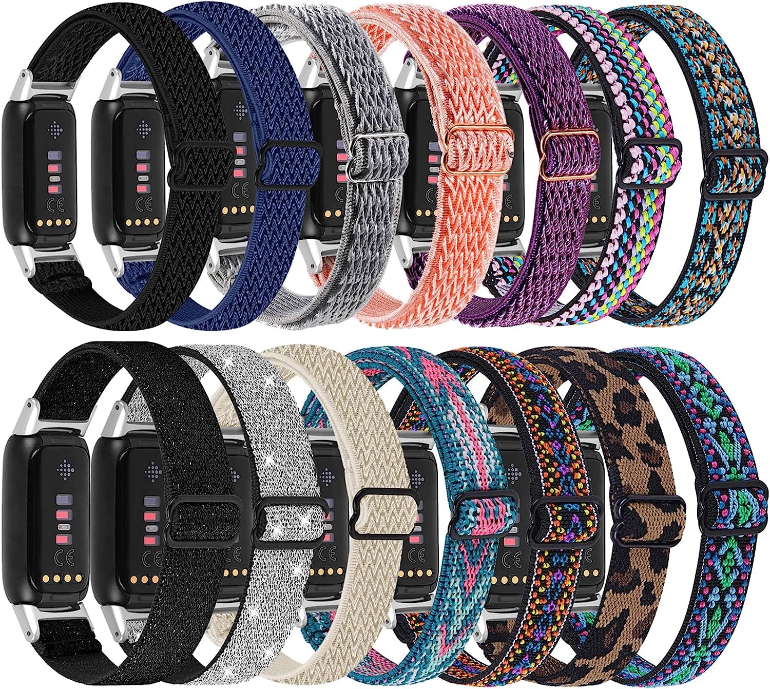 3 Pack Nylon Bands Compatible with Fitbit Luxe, Elastic Watch Band Soft Replacement Wristband for Women,Slim Stretchy Band Bracelet Strap Accessories for Luxe Fitness and Wellness Tracker  IMPAWFAN   