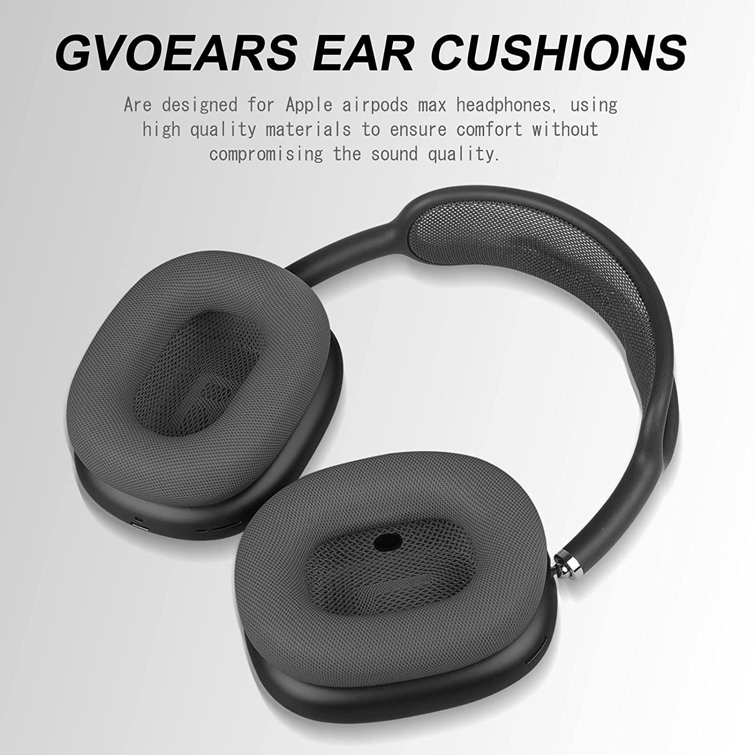 Premium Replacement Ear Cushions for Apple Airpods Max Headphone, Protein Leather Memory Foam Earpads (Protein Leather-Gray)  G GVOEARS   