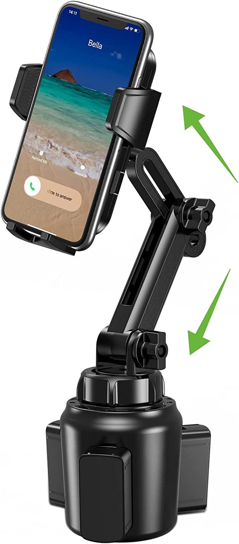 [Upgraded] Cup Phone Holder for Car, EOCAHO Universal [No Shaking] Cup Holder Phone Mount with Expandable Base for Car Truck, Adjustable Cell Phone Holder Car,Compatible with Iphone Samsung All Phones  EOCAHO   
