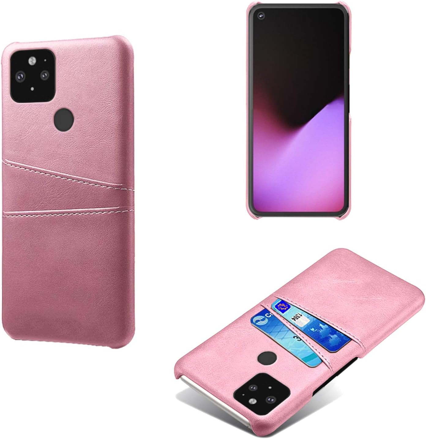 FHZXHY Google Pixel 4A 5G Back Case PU Leather Wallet Card Holder Phone Case for Google Pixel 4A 5G(6.2 Inch 2020)-Brown  FHZXHY Rose Gold  