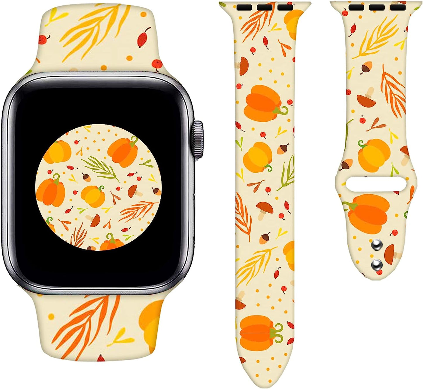 Watch Bands Compatible Apple Watch for Women Men, Adjustable Smart Watch Band Soft Silicone Wristbands Replacment Strap for Watch Series 7 6 5 4 3 2 1  KASDBY Thanksgiving 0 38mm/40mm/41mm 