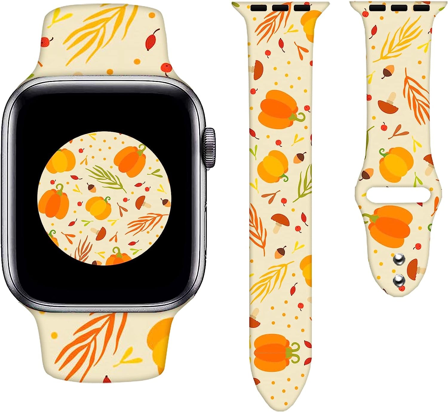 Watch Bands Compatible Apple Watch for Women Men, Adjustable Smart Watch Band Soft Silicone Wristbands Replacment Strap for Watch Series 7 6 5 4 3 2 1  KASDBY Thanksgiving 0 38mm/40mm/41mm 