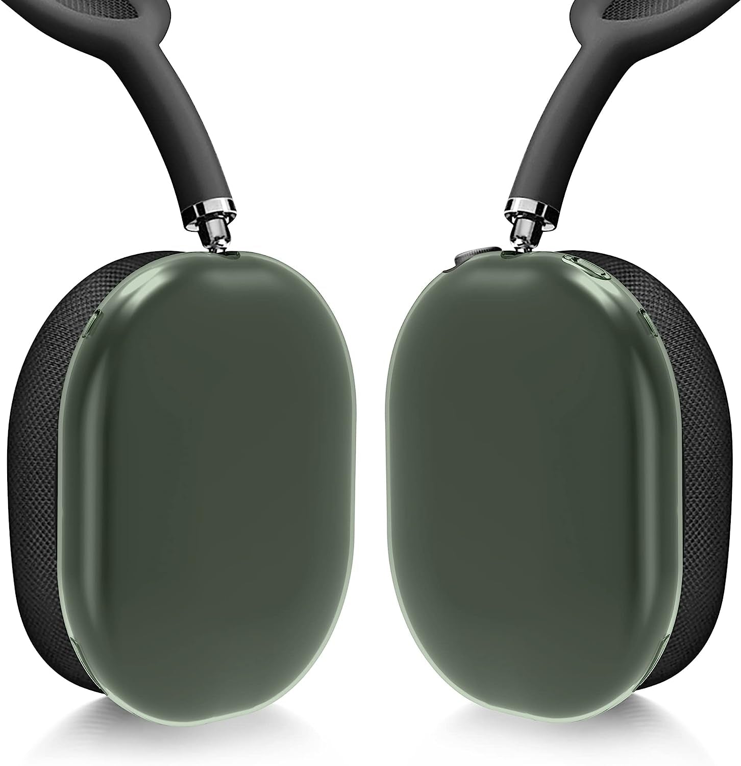 Kwmobile Covers Compatible with Apple Airpods Max Cases - 2X Soft TPU Ear Cup Case Protectors - Green/Transparent  KW-Commerce   