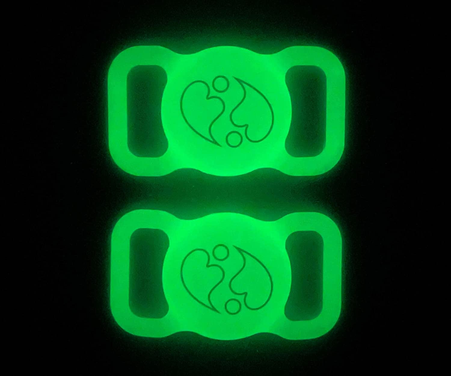 Abiwares Apple Airtag Case for Pets 2Pk Glow in the Dark Apple Airtag Case - Airtag Case for Collars, Backpacks, Luggage Anything with a Strap - GPS Tracker Case - Dogs Cats Pets Tracker Holder  AbiWares   