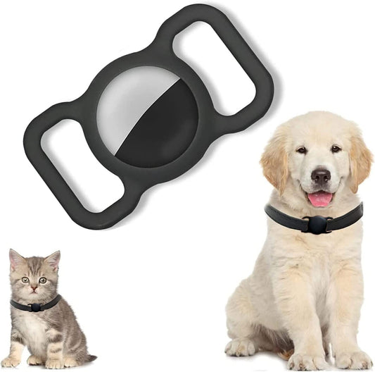 BLUWTE Air Tag Holder for Dog Collar,Safety Apple Airtag Tracking Locator Anti-Lost Tracker Finder Protector（Black）  BLUWTE   
