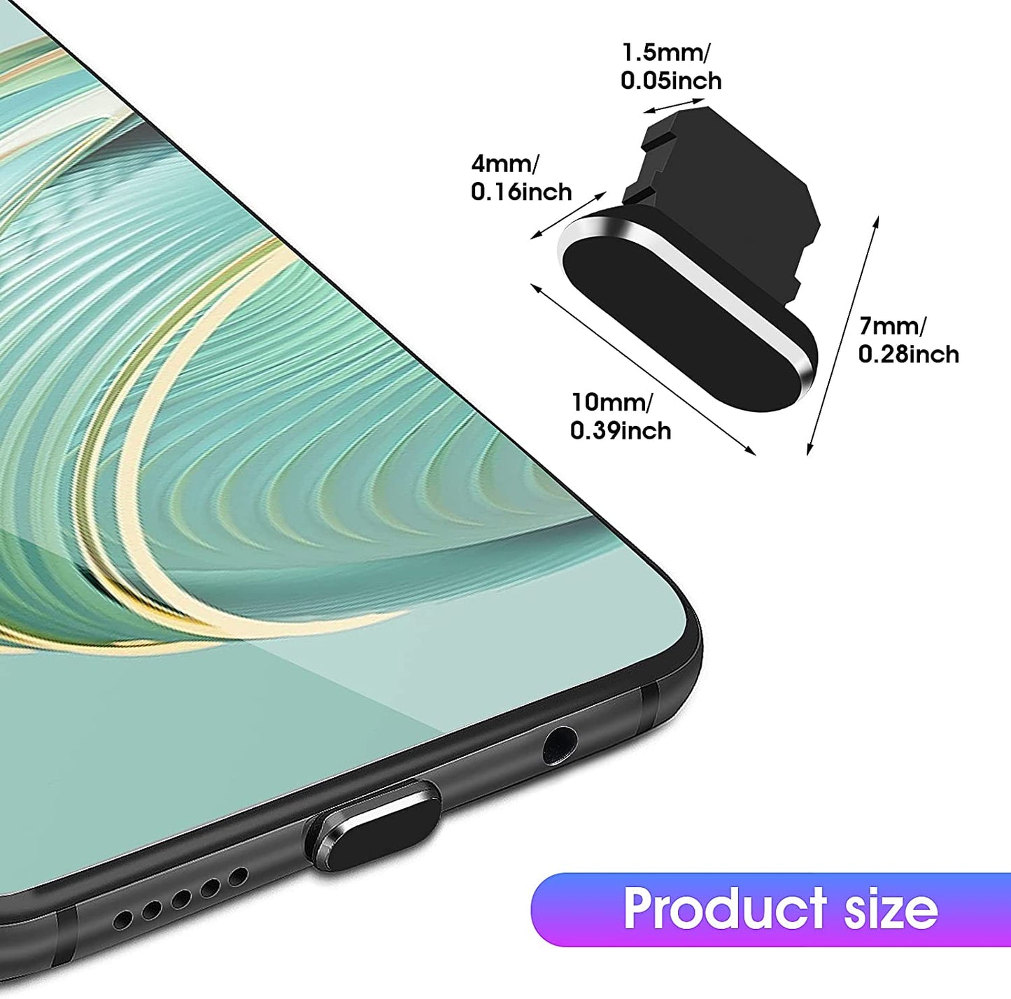 WLLHYF Phone anti Dust Plugs, 6 PCS Charger Port Dust Cover Port Caps Protectors for Most Smartphones and Micro Charging Port Speaker anti Dust Protection Cover Kit  WLLHYF   