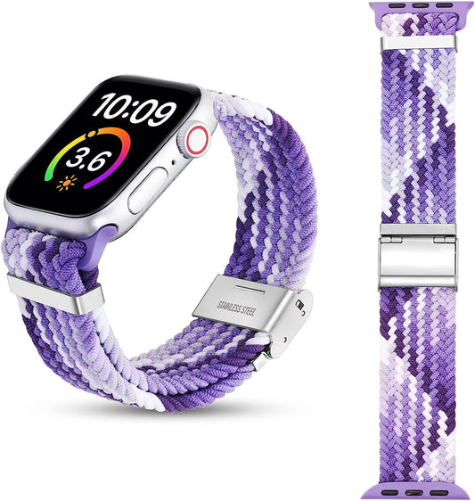 Silutupo Braided Watch Band Compatible with Apple Watch Bands for Women Men 45Mm 44Mm 42Mm 41Mm 40Mm 38Mm Elastic Stretchy Wristbands for Iwatch Series 8/7/6/5/4/3/2/1/SE  Silutupo   