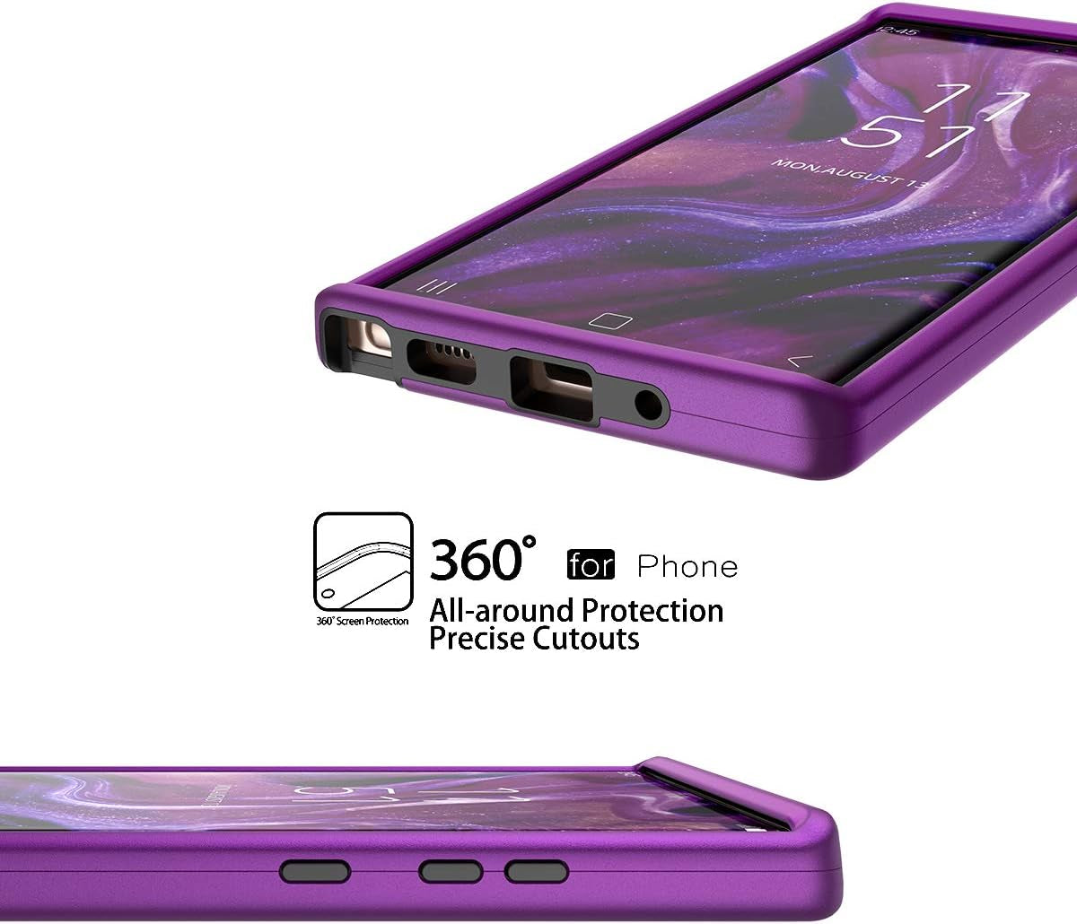 Welovecase for Galaxy Note 20 Ultra Case, Cover 3 in 1 Full Body Heavy Duty Protection Hybrid Shockproof TPU Bumper Protective Case for Samsung Galaxy Note 20 Ultra 6.9Inch Purple  WeLoveCase   