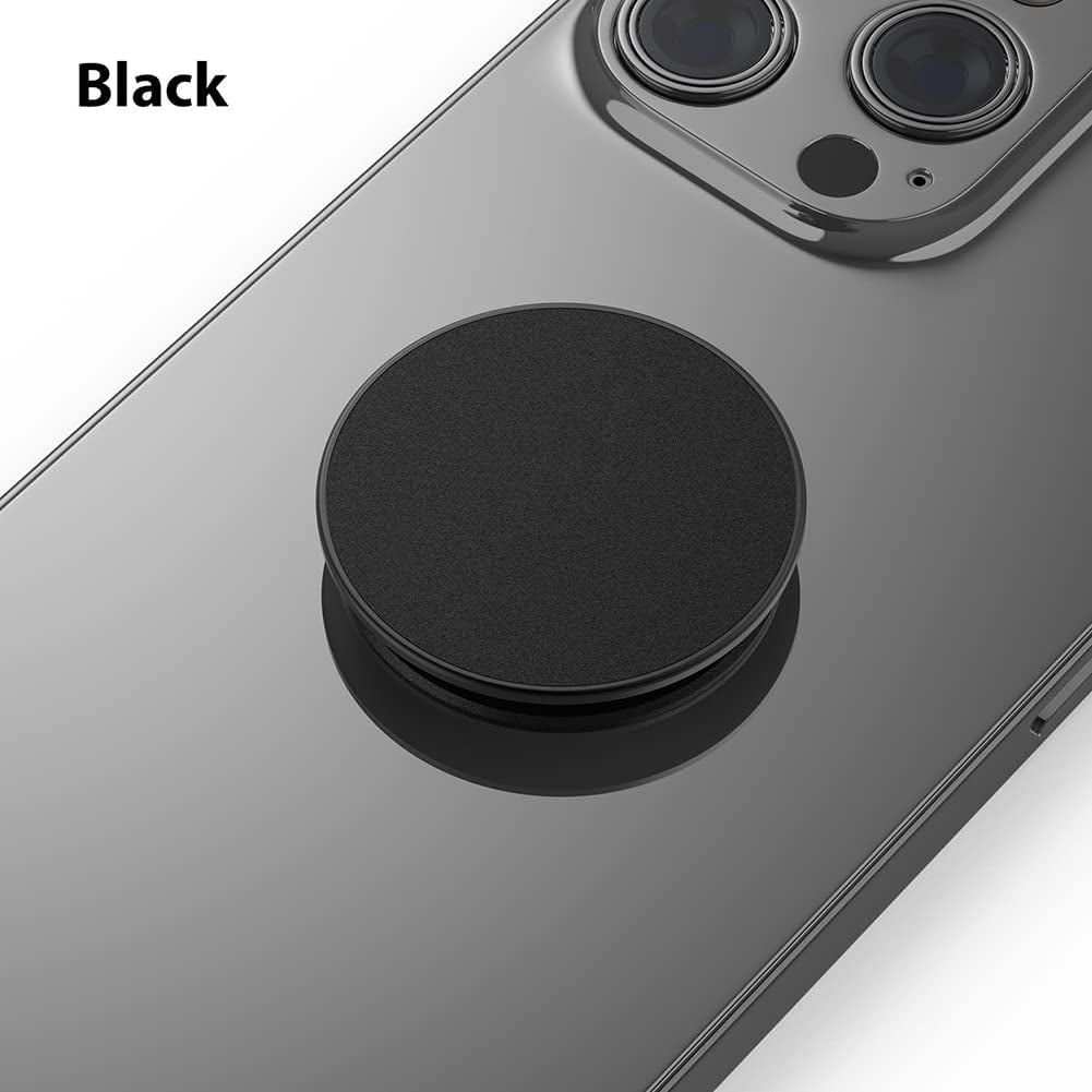 Monidea Phone Ring Holder, Phone Grip Holder Finger Kickstand, Foldable & Adjustable Metal Cell Phone Rings Gripper Stand Work with Magnetic Car Mount for Iphone Samsung & Other Cellphones - Black  MonIdea   
