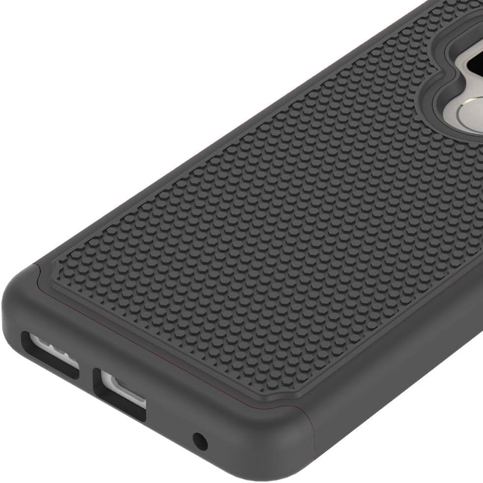 Phone Case for LG G6 with Tempered Glass Screen Protector Cover and Cell Accessories Slim Hard Hybrid Rugged Heavy Duty Silicone LGG6 Thinq LG6 Thin Q G 6 plus G6+ 6G VS988 H872 Cases Women Men Black  NSS   