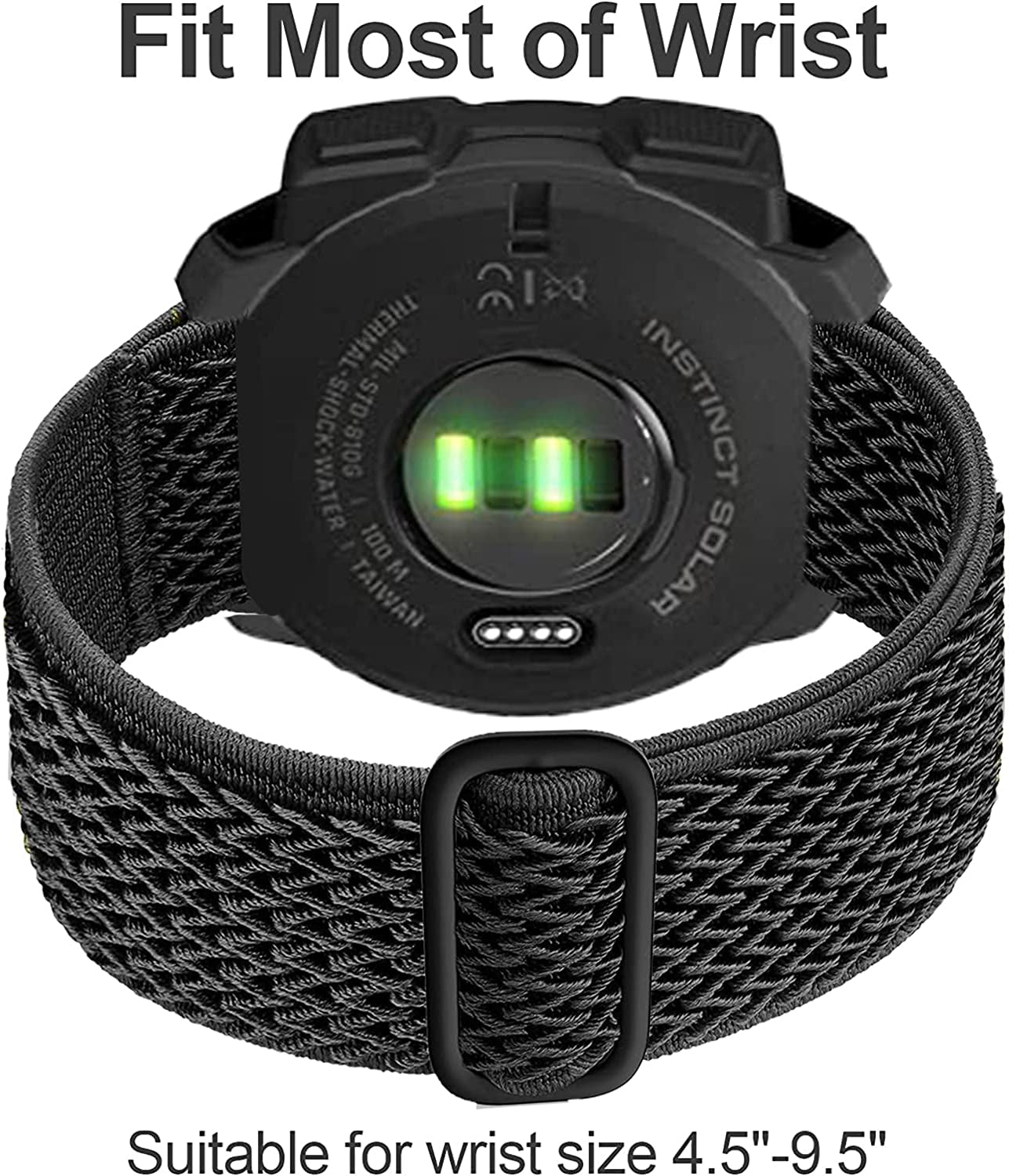 Olytop Elastic Watch Bands for Garmin Instinct/2 Solar, 22Mm Soft Stretchy Nylon Ultra-Light Wristband Replacement Strap Men Women for Garmin Instinct Tactical/Esports/Solar/Tide Smartwatch  Olytop   