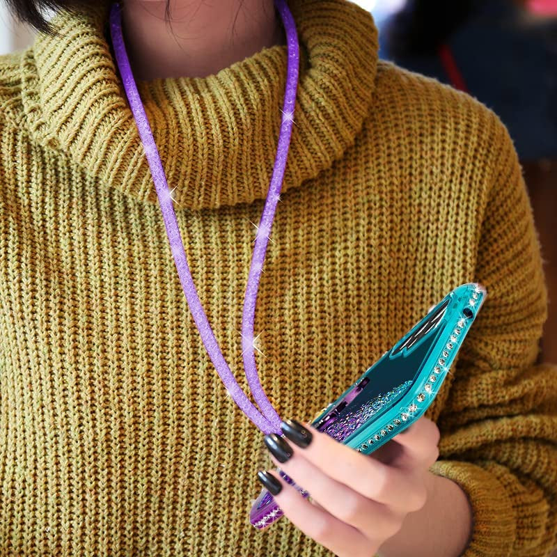 Silverback for Samsung Galaxy S22 Ultra Case, Moving Liquid Holographic Sparkle Glitter Case with Kickstand, Girls Women Bling Diamond Ring Slim Protective Case for Galaxy S22 Ultra 5G, Purple  Silverback inc   