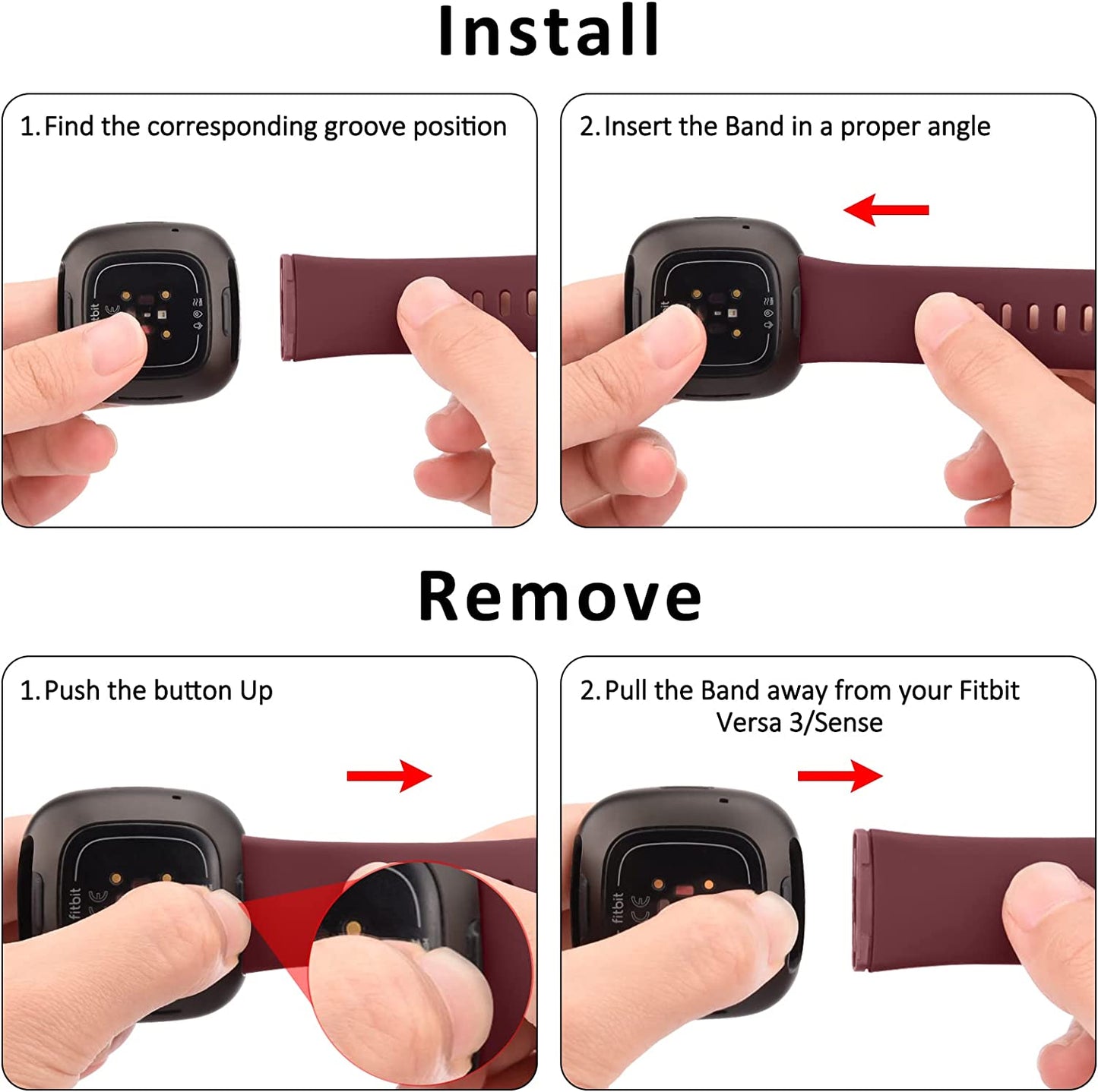 4 PACK Bands Compatible with Fitbit Sense 2 / Sense Bands/ Fitbit Versa 4/ Versa 3 Bands Women Men, Classic Soft Silicone Straps for Fitbit Sense 2 / Sense / Versa 4 / Versa 3 Smart Watch  AK   