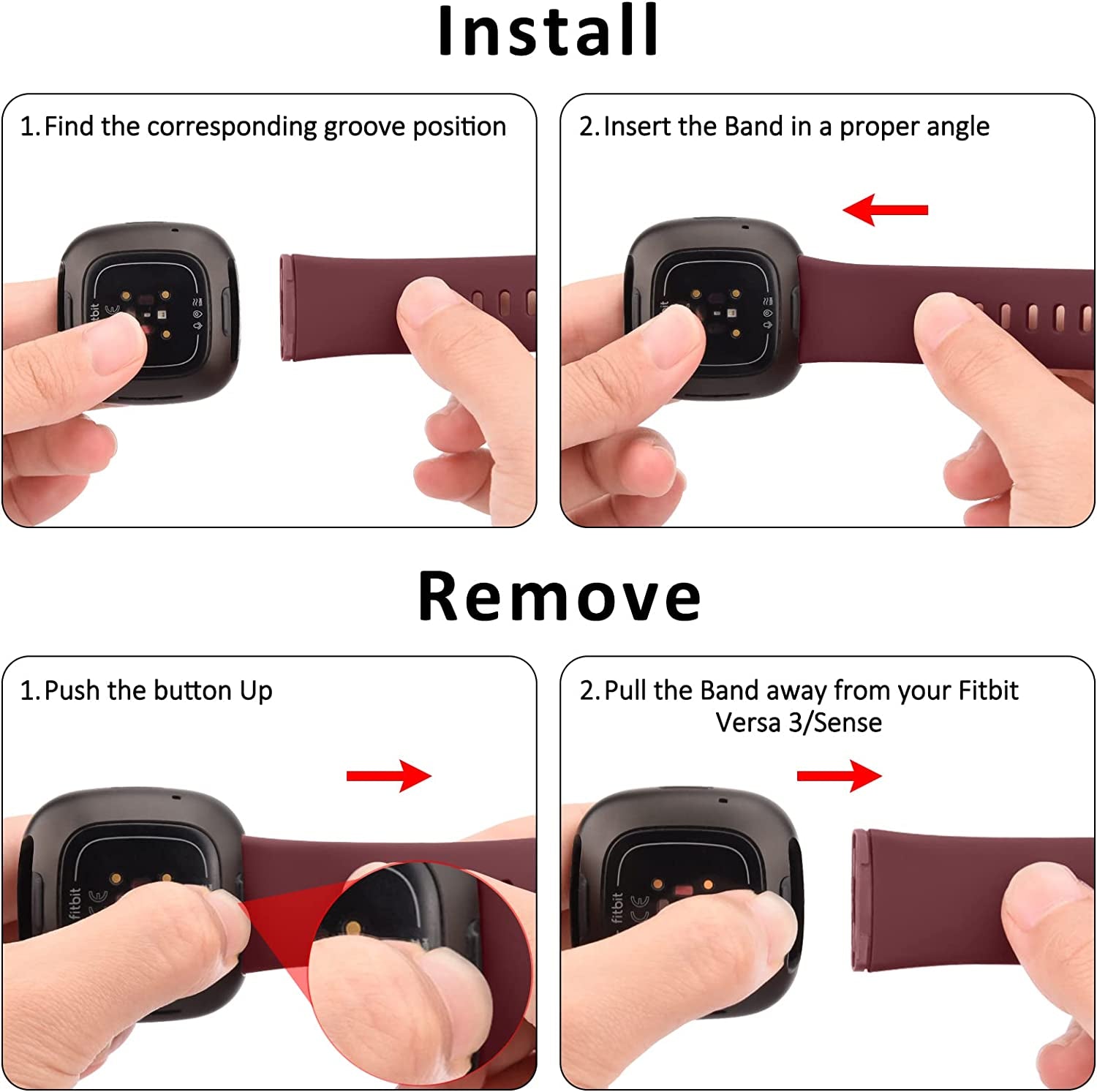 4 PACK Bands Compatible with Fitbit Sense 2 / Sense Bands/ Fitbit Versa 4/ Versa 3 Bands Women Men, Classic Soft Silicone Straps for Fitbit Sense 2 / Sense / Versa 4 / Versa 3 Smart Watch  AK   