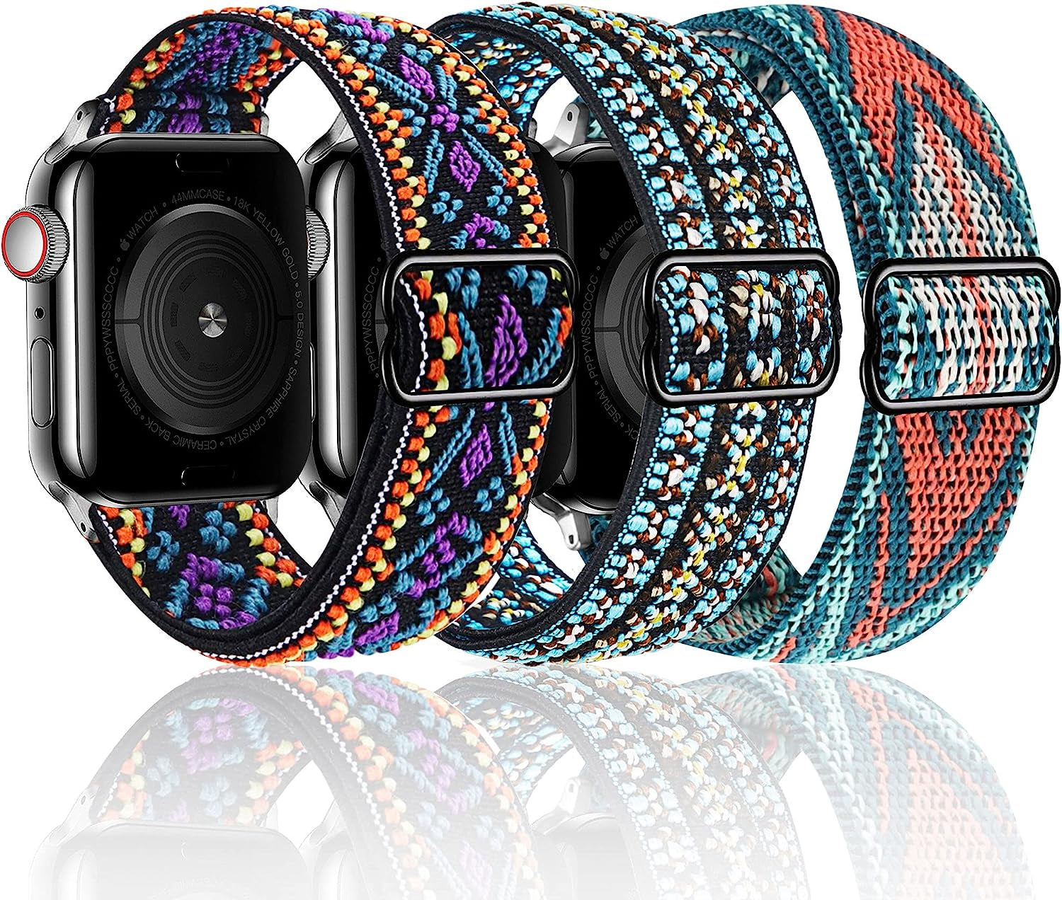 Dsytom 3 Pack Elastic Band Compatible with Apple Watch Bands 38Mm 41Mm 40Mm 42Mm 44Mm 45Mm, Adjustable Stretchy Nylon Bands for Iwatch Series Ultra 8/7/6/5/4/3/2/1 SE Strap for Women  Dsytom   