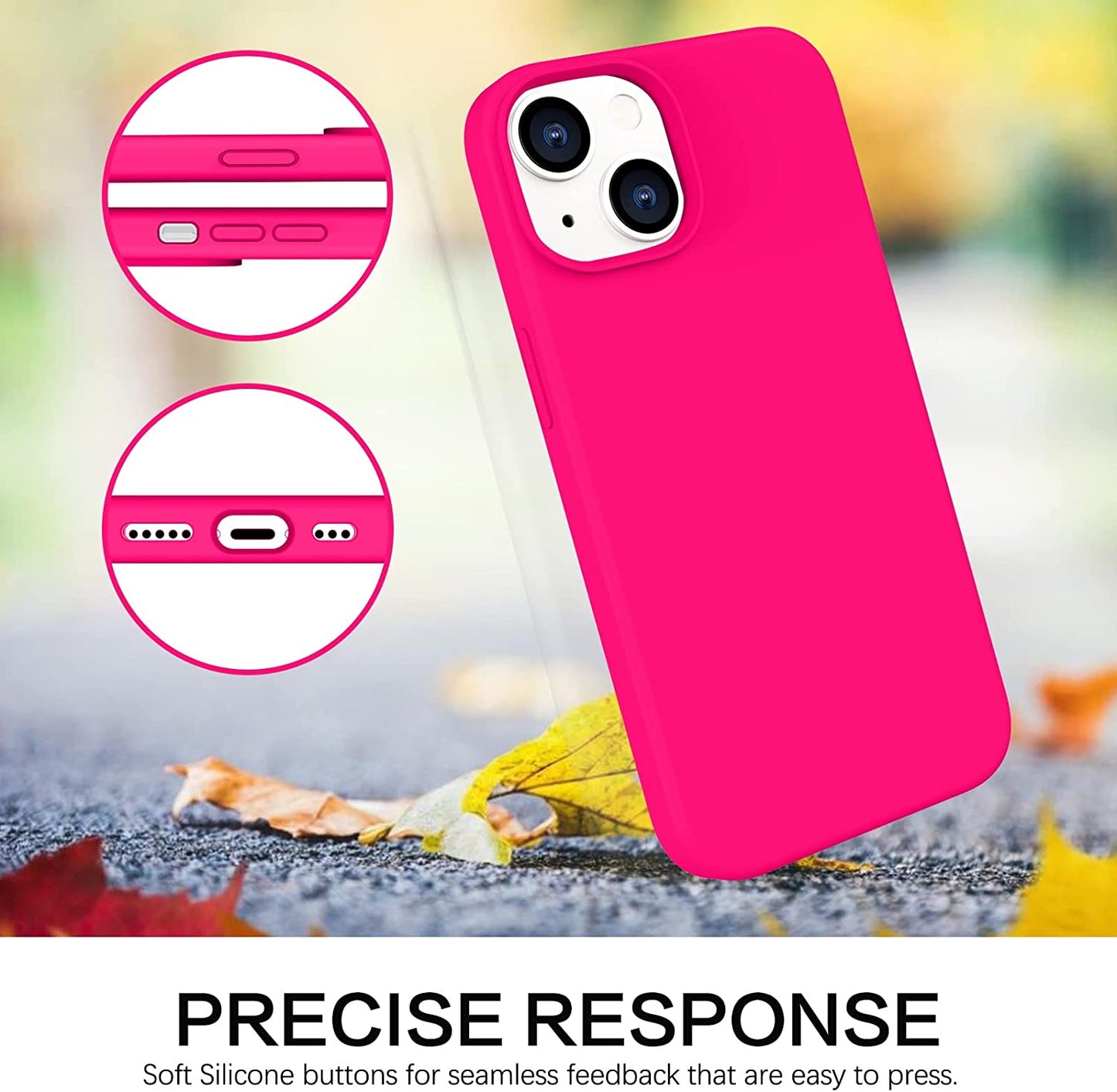 BENTOBEN Compatible with Iphone 14 Case, Soft Silicone Gel Rubber Bumper Microfiber Lining Hard Back Shockproof Protective Phone Cover for Iphone 14 6.1", Hot Pink  BENTOBEN   