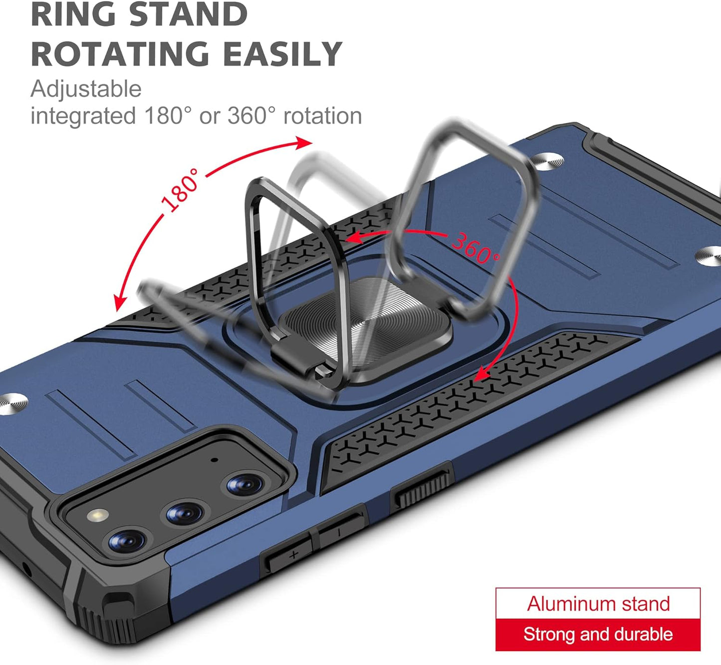 AYMECL for Note 20 Case, Samsung Galaxy Note 20 Case with Self Healing Flexible TPU Screen Protector[2 Pack], Military Grade with Kickstand Protective Case for Samsung Galaxy Note 20 5G-Blue  AYMECL   