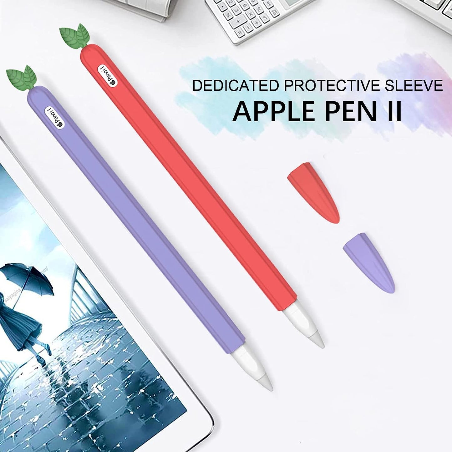 WITOP Apple Pencil 2Nd Generation Case,Ipencil Case Sleeve Cute Fruit Design Silicone Soft Protective Cover Accessories Compatible with Apple Pencil 2Nd Generation (Purple)  WITOP   