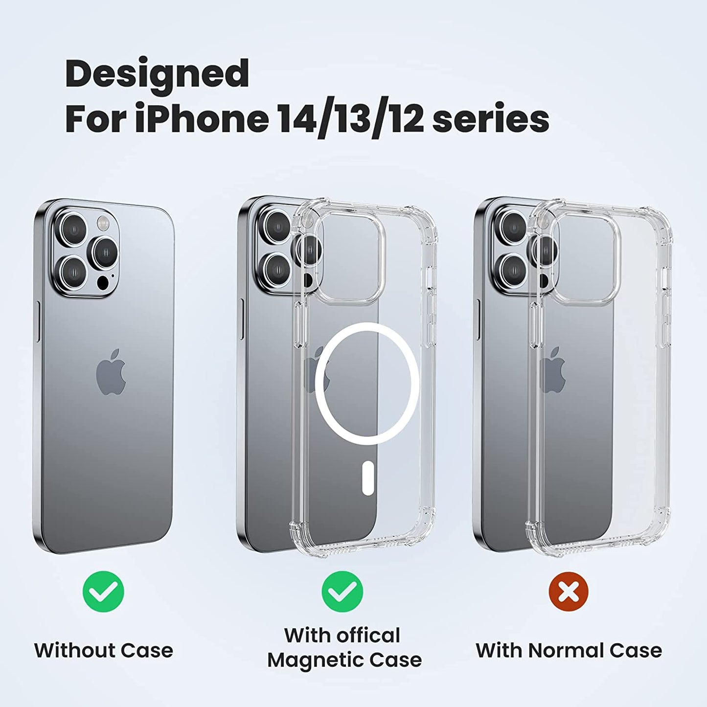 SQERO Magnetic Card Wallet with Foldable Stand for Iphone, Leather Magnetic Wallet for Iphone 14 Iphone 13 Iphone 12, Iphone Wallet Fit 4-6 Cards - Black  SQERO   