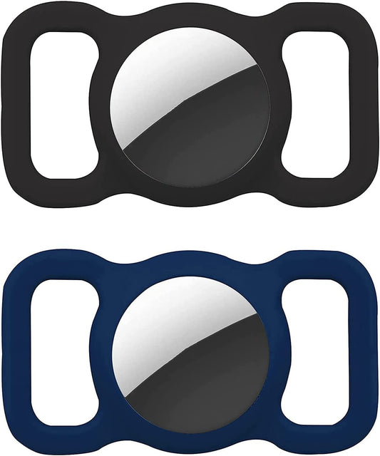 Holder Compatible with Airtag Air Tag, Case Cover Fit Dog Pet Cat Collar Compatible for Apple Finder Location Tracker Black & Blue  Chansmart   