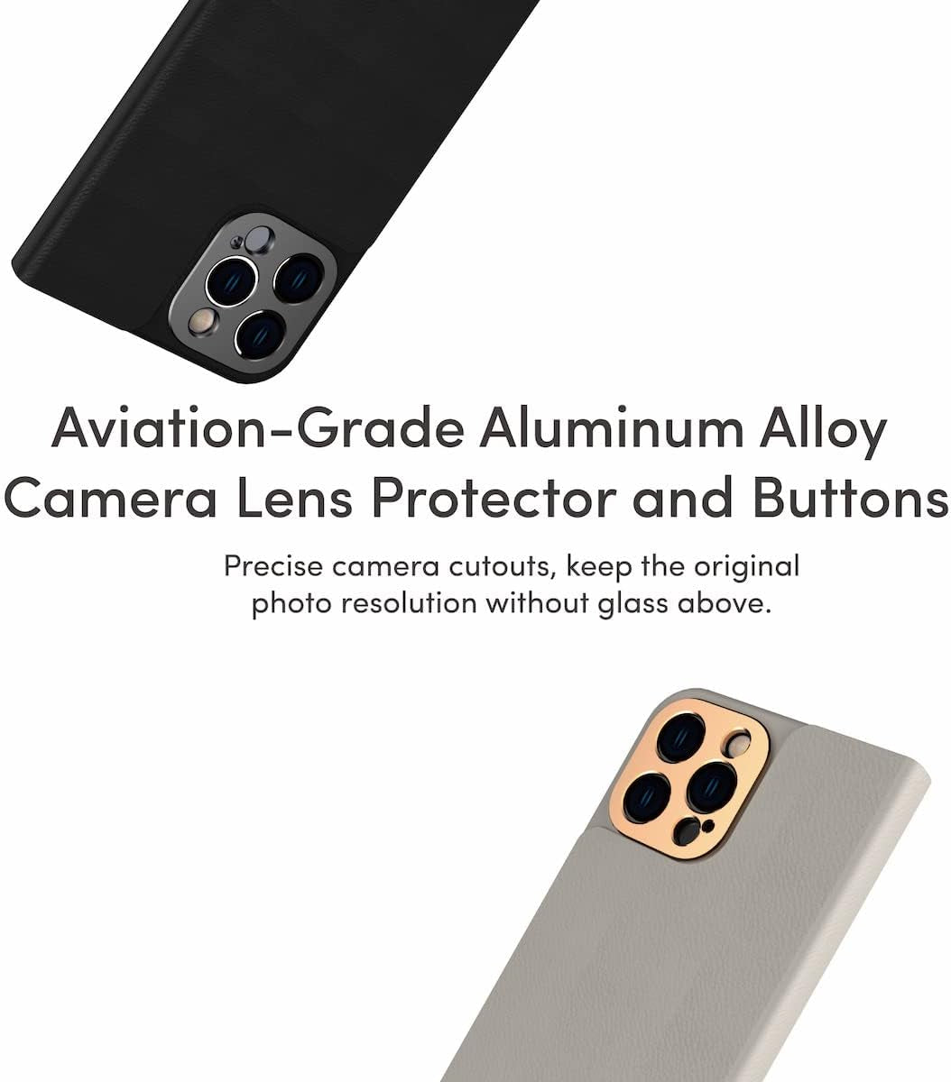 Moshi Overture Detachable Leather Wallet Case Compatible with Iphone 14 Pro, Flip Folio Case with 3 Card Holders Kickstand [Shockproof] Iphone Cover 6.1 Inch 2022, Magsafe Compatible (Serene Gray)  Moshi   