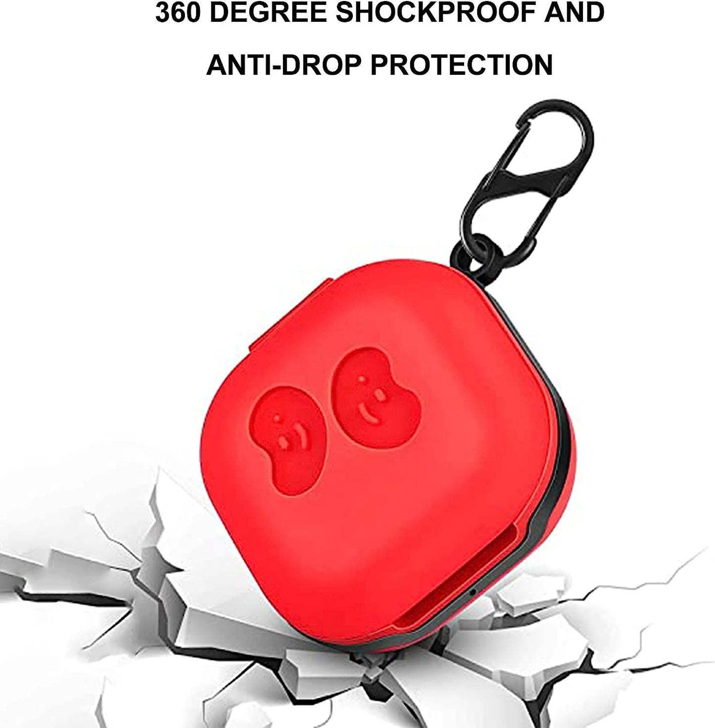 Lizhi for Samsung Galaxy Buds 2 Pro/Galaxy Buds 2/ Galaxy Buds Pro/Galaxy Buds Live, Soft Silicone Skin Cover Shock-Absorbing Protective Case with Keychain, Red  LiZHi   