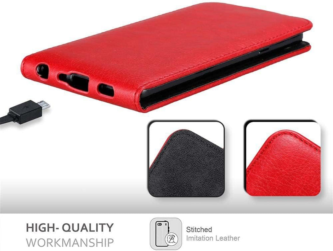 Cadorabo Case Compatible with LG G7 Thinq in Apple RED - Flip Style Case with Magnetic Closure - Wallet Etui Cover Pouch PU Leather Flip  Cadorabo   