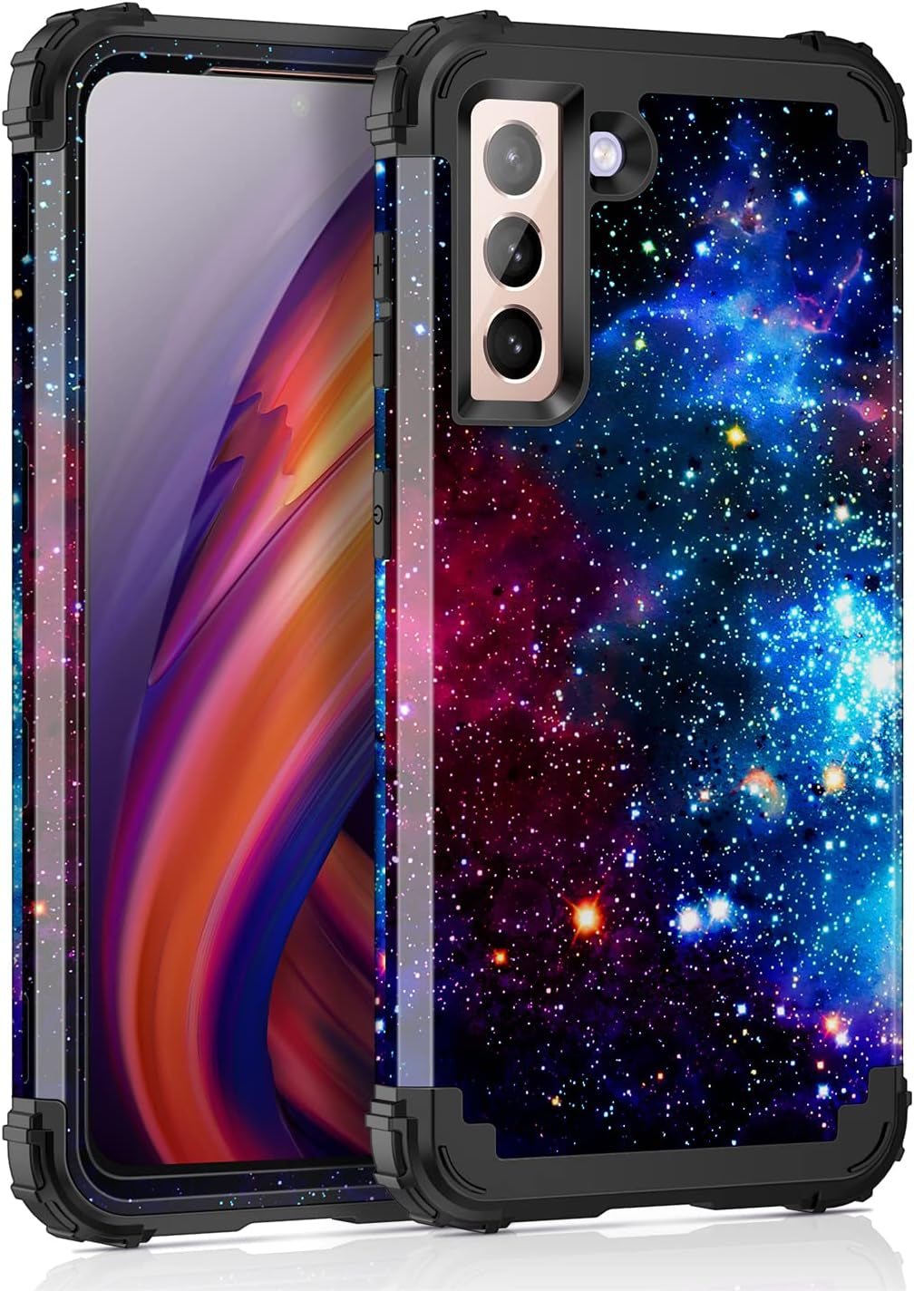 Rancase for Galaxy S21 5G Case,Three Layer Heavy Duty Shockproof Protection Hard Plastic Bumper +Soft Silicone Rubber Protective Case for Samsung Galaxy S21 5G 6.2 Inch,Purple Mandala  Rancase Blue  