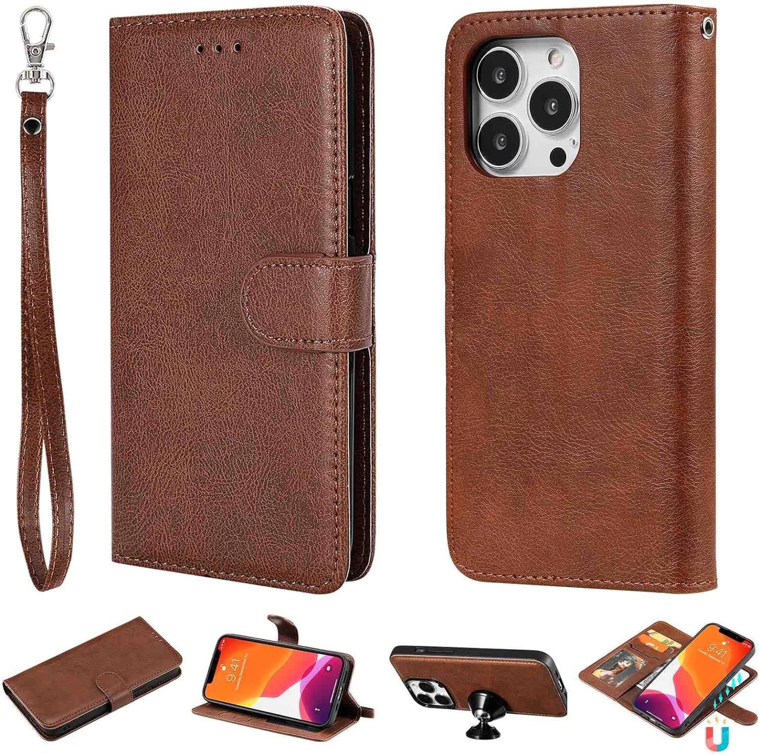 Fansipro Phone Cover Wallet Folio Case for LG G7 THINQ, Premium PU Leather Slim Fit Cover for G7 THINQ, 2 Card Slots, 1 Photo Frame Slot, Super Fit, Black  Fansipro Brown  