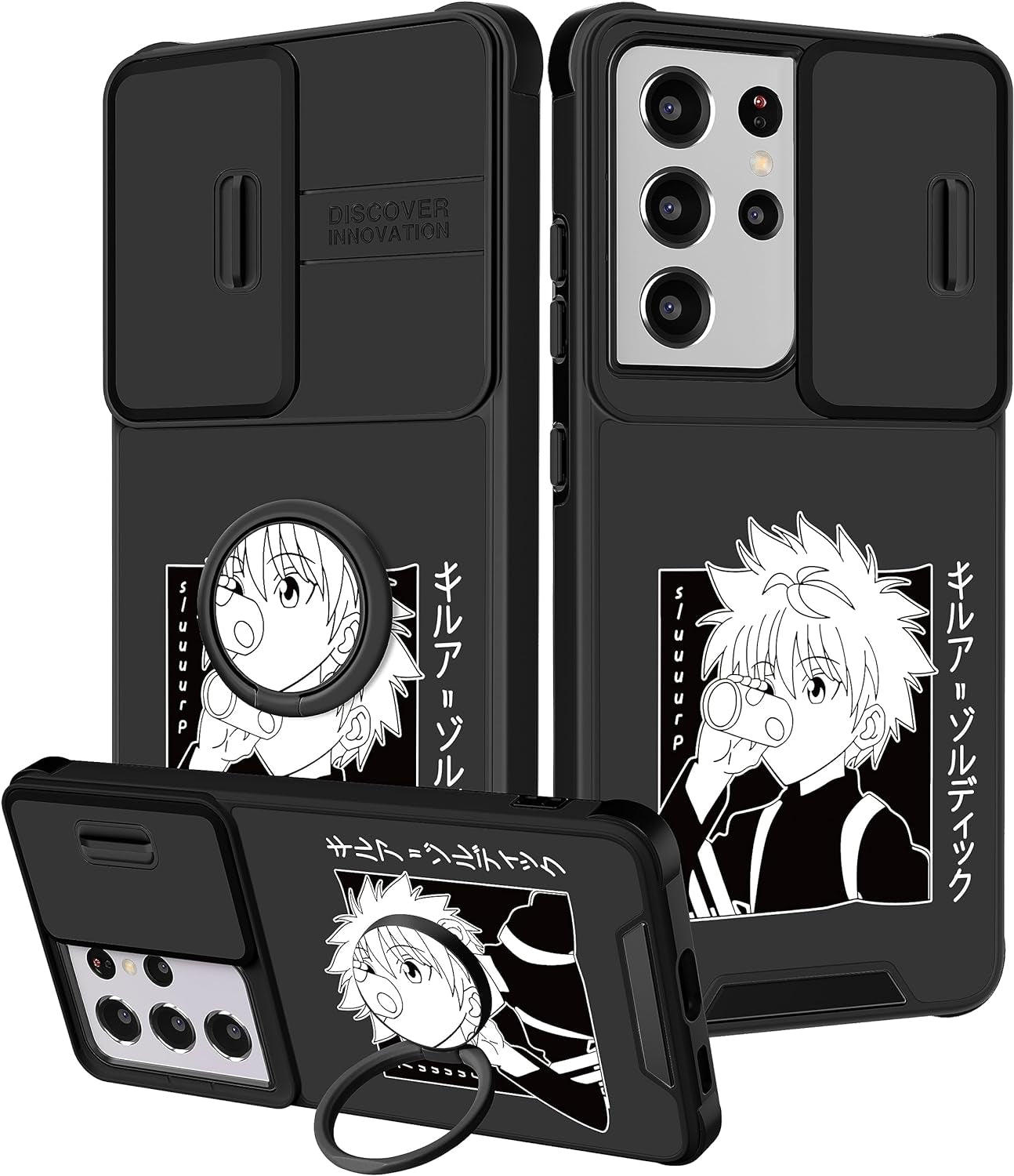 Oqpa for Samsung Galaxy S21 Ultra Case Cute Cartoon S21 Ultra 5G Case for Women Girly Girl Kawaii Funny Unique Cases with Camera Cover+Ring Holder for Galaxy S21 Ultra, Heart Skull  meitong2020 Drink Boy  