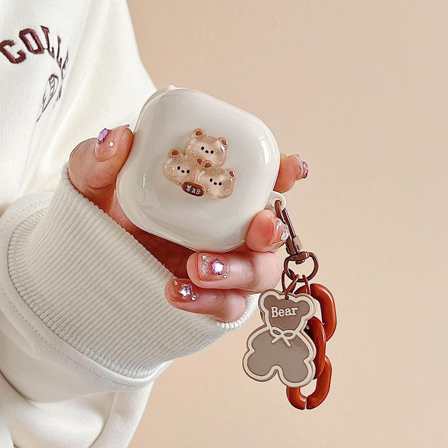 CASEVERSE Case for Samsung Galaxy Buds2 Pro/Buds 2 /Buds Pro/Buds Live with Pendant, Cute Funny Bear Protective Hard PC Headphones Covers  CASEVERSE   