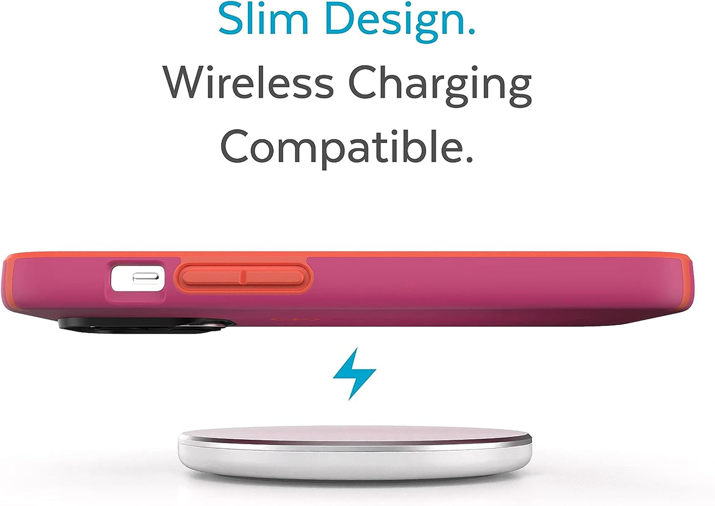 Speck Iphone 14 Pro Case - Slim Phone Case with Drop Protection, Scratch Resistant with Soft Touch for 6.1 Inch Iphone 14 Pro Case - Dual Layer Case, Digital Pink/Energy Red Candyshell Pro  Speck Products   