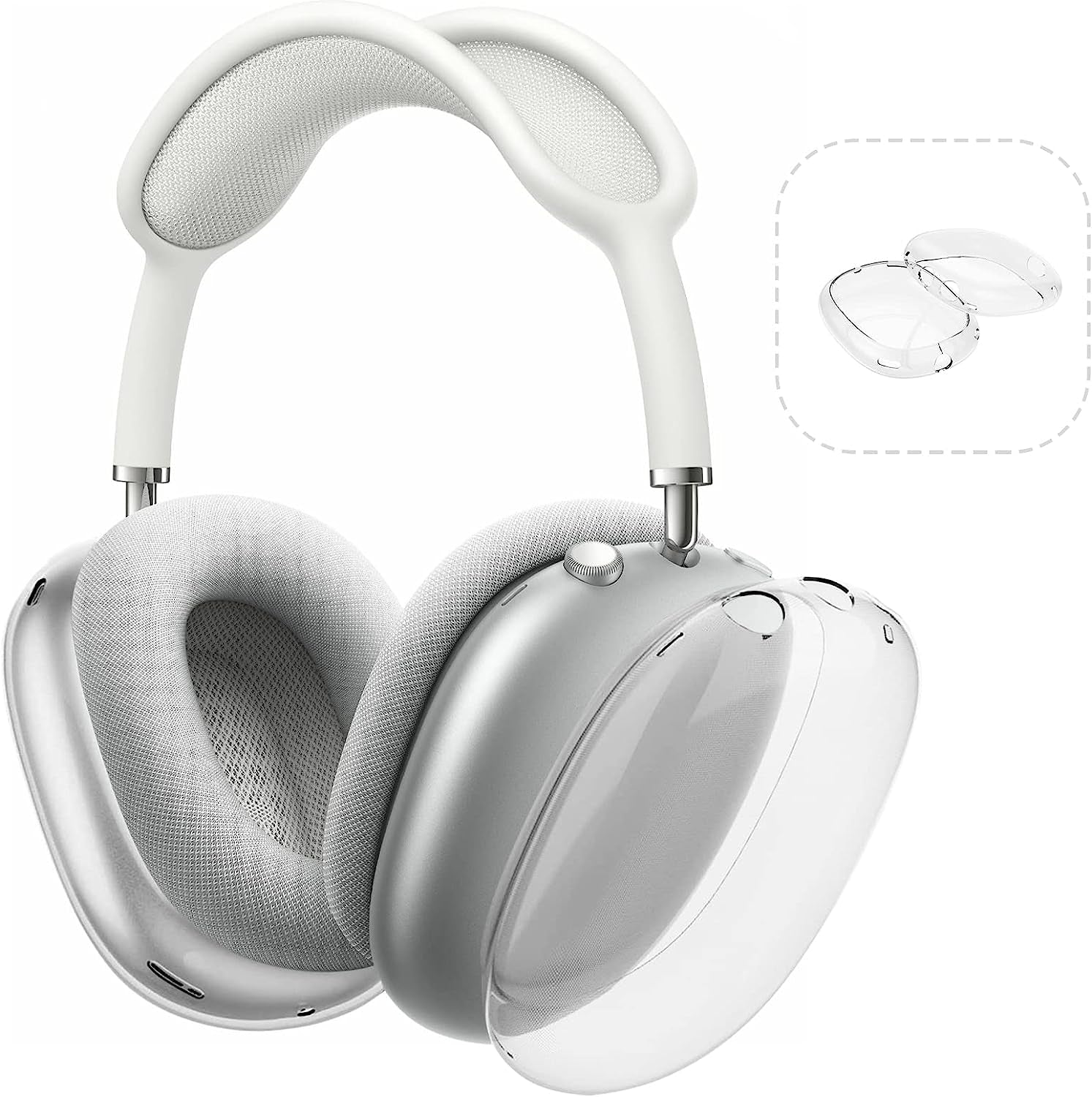 Aiaabq for Airpods Max Case Cover, Clear Soft TPU Skin Anti-Scratch, Transparent Accessories Ultra Protective Cover for Apple Airpods Max Headphones Case  Aiaabq Clear  