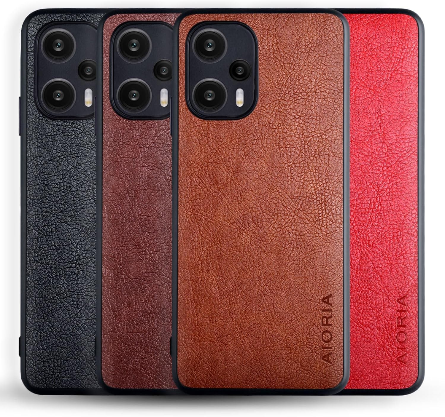 AIORIA Case for Xiaomi Poco F5, 6.67" Screen Premium PU Leather Phone Cover Retro Business Design Full Protective Case for Xiaomi Poco F5 5G (Red)  AIORIA   