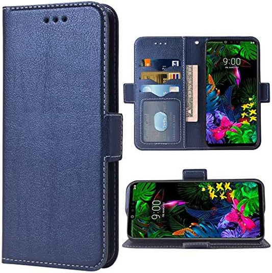 Phone Case for LG G8 Thinq Folio Flip Wallet Case,Pu Leather Credit Card Holder Slots Full Body Protection Kickstand Hard Hybrid Protective Phone Cover for LGG8 Thin Q G 8 G8Thinq Lgg8Thinq Dark Blue  WWAAYSSXA   