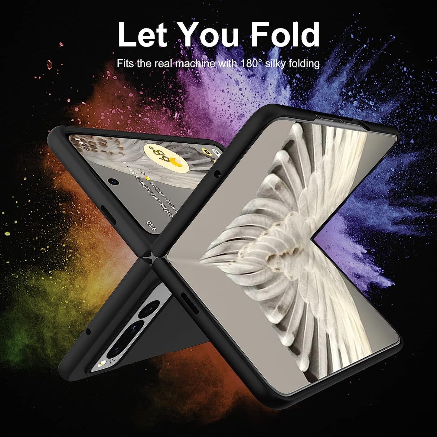 For Google Pixel Fold Case 2023 New, 2 in 1 Ultra Slim Lightweight Anti-Drop Wear-Resistant PC Material Hard Flip Cover for Google Pixel Fold 5G Heavy Duty Protective Phone Case (Black)  Giyer   