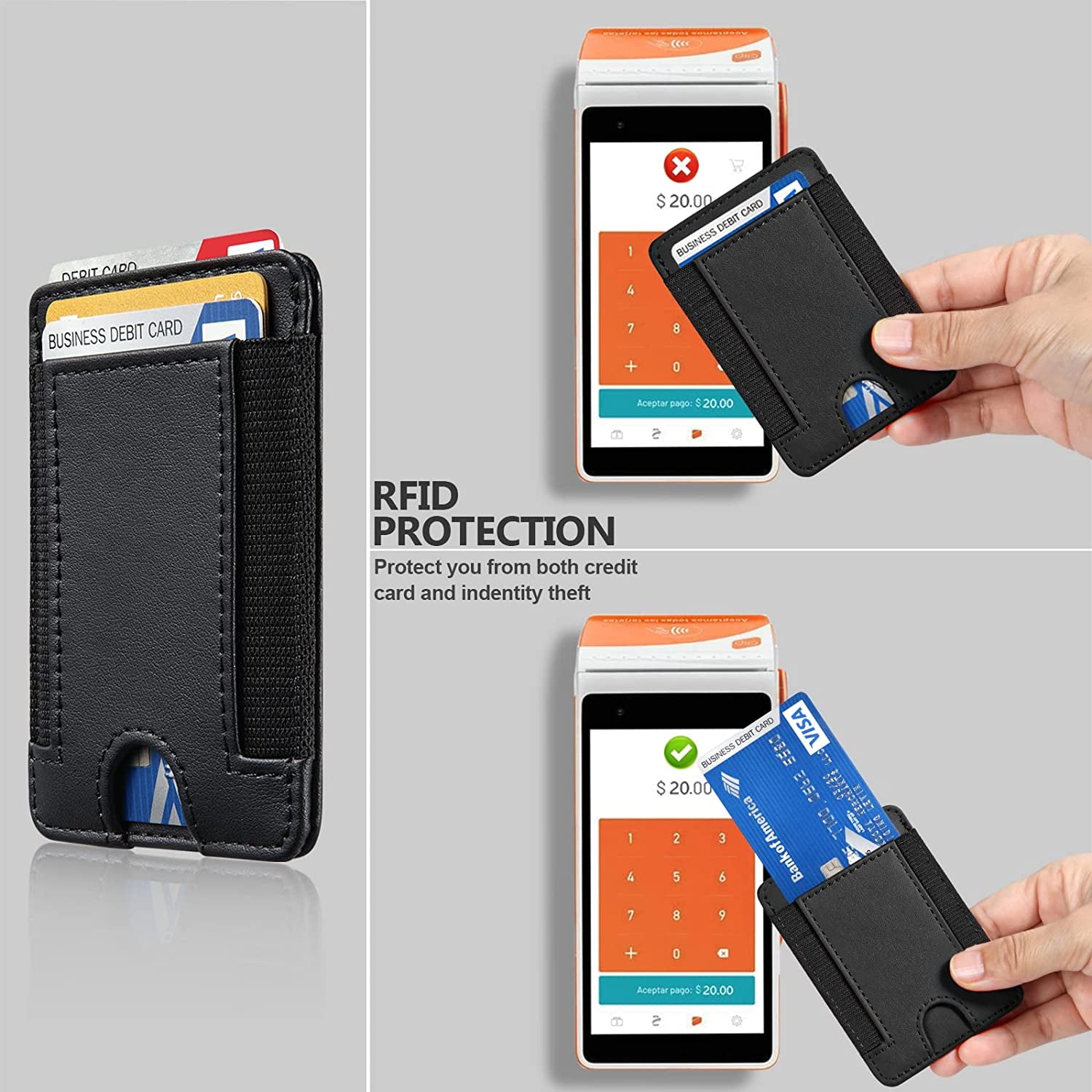 Magnetic Card Holder Leather Wallet, Credit Card Holder Wallet with Magsafe for Iphone 14/14 Plus/14 Pro/14 Pro Max and 13/12 Series Magsafe Wallet, Max Fit 7 Cards, RFID Blocking, Compact Size  Morojular   